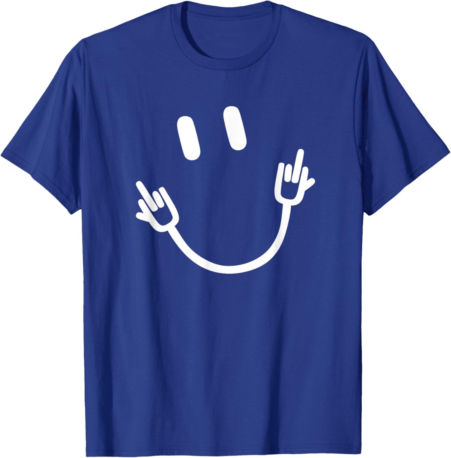 Smile Middle Finger Funny T-Shirt - T-Shirt | Royal