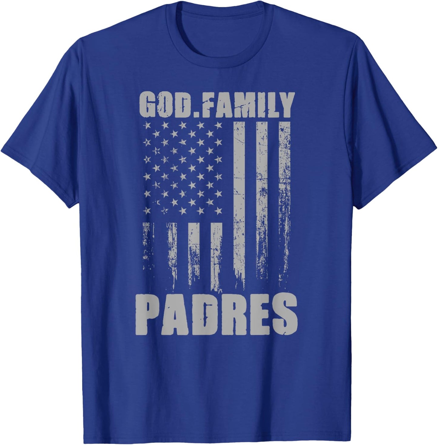 Carmel Padres God. Family. Vintage USA Flag T-Shirt - T-Shirt | Royal