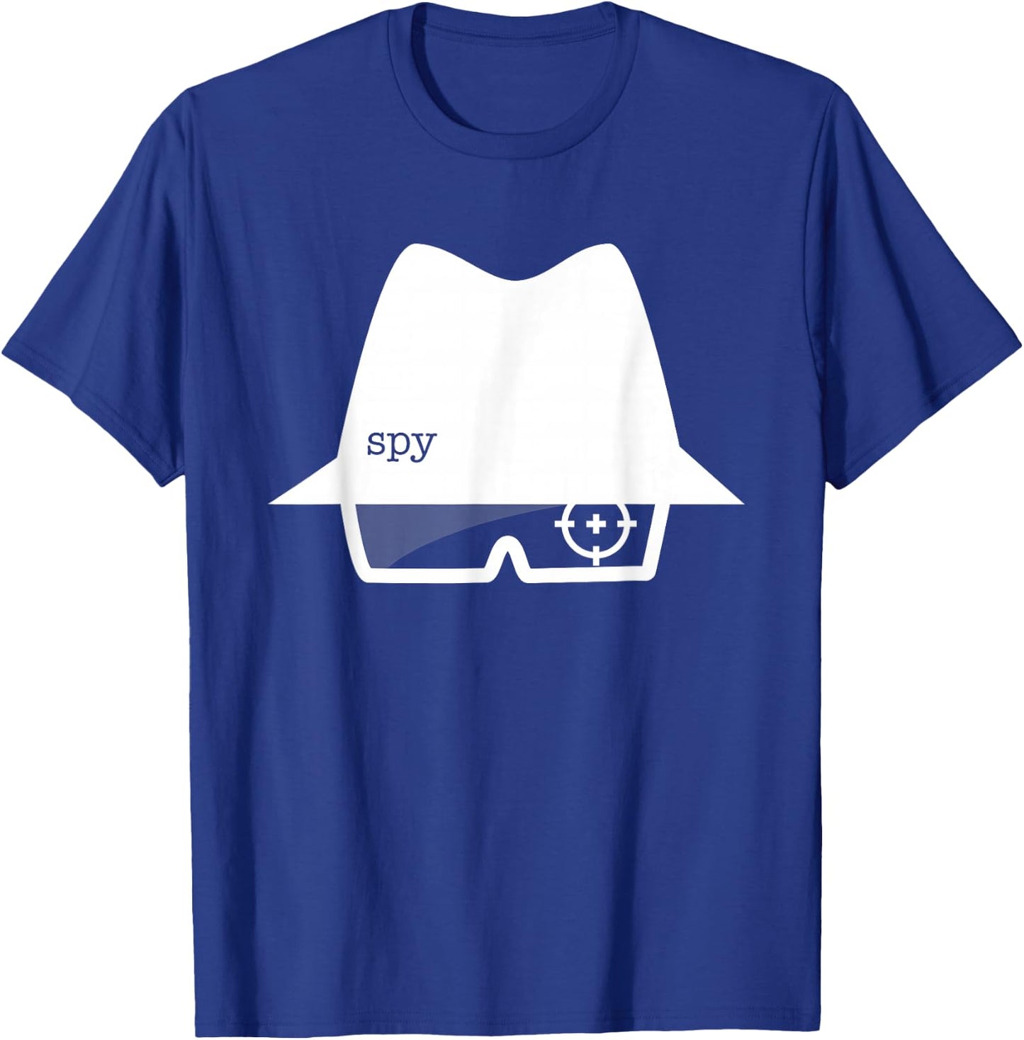 Spy Hat and Glasses Graphic T-Shirt - T-Shirt | Royal