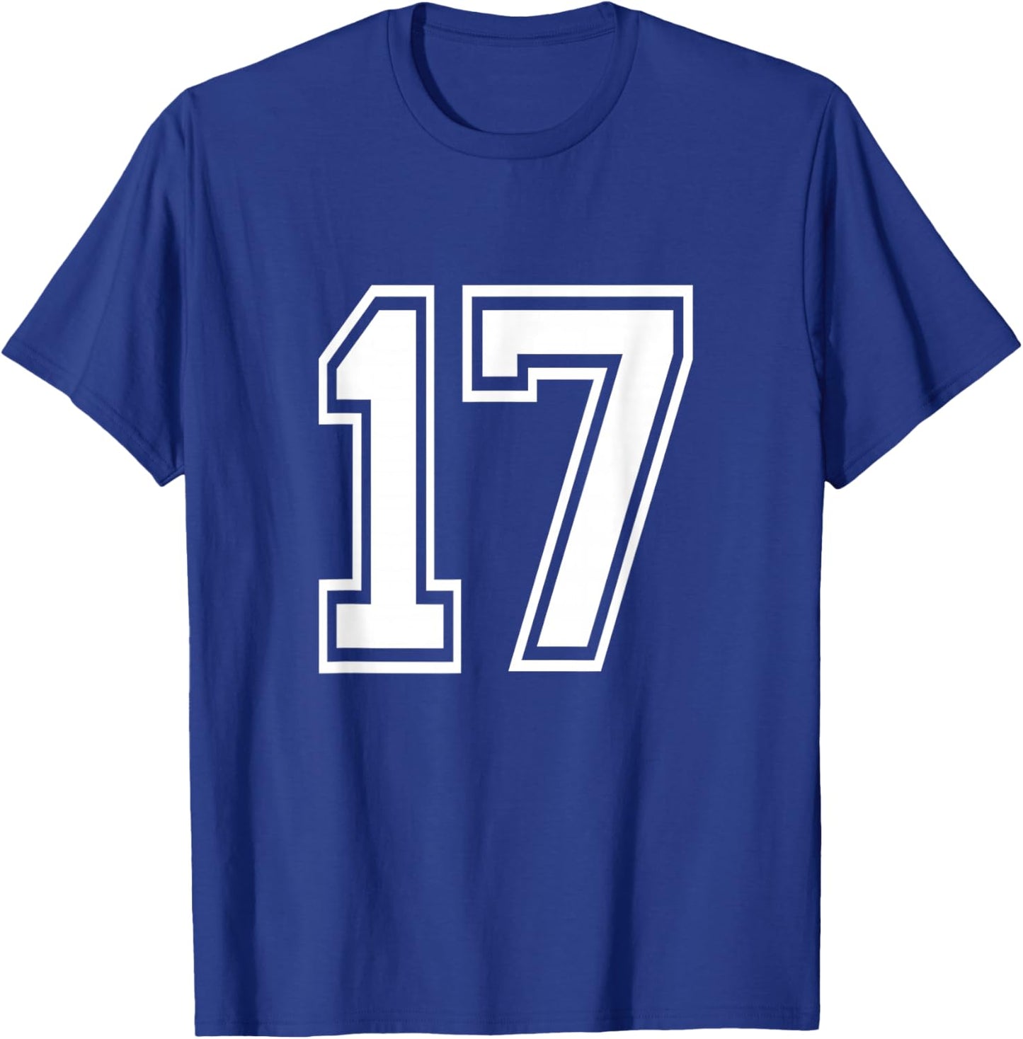 Number 17 Varsity Sports Team Jersey 17th Birthday 17 Years T-Shirt - T-Shirt | Royal