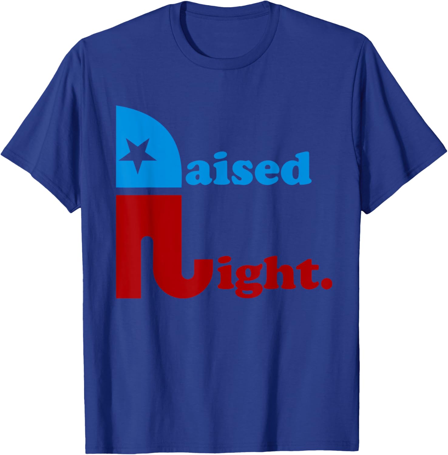Raised Right Republican Elephant Pro Trump 2020 Patriotic T-Shirt - T-Shirt | Royal
