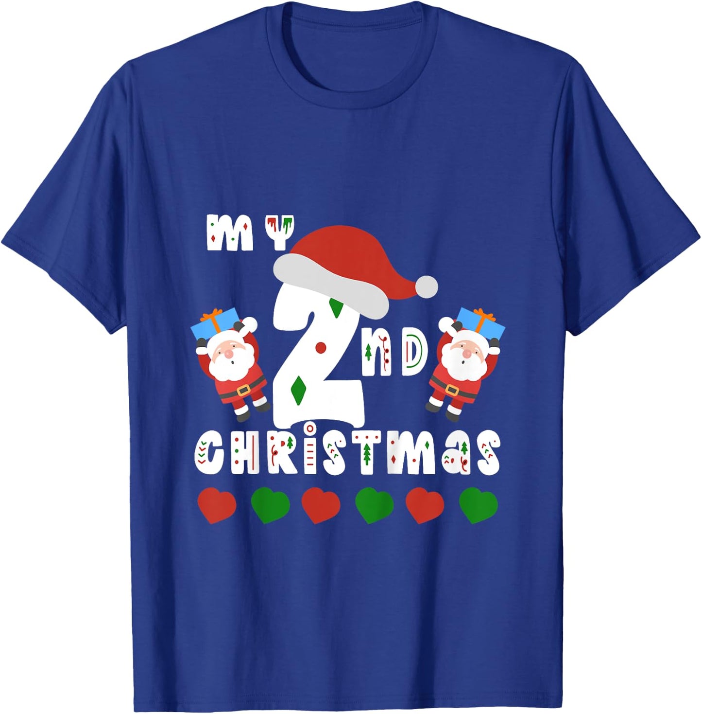 Kids My Second Christmas Baby Child 2nd Xmas Gift Kids T-Shirt - T-Shirt | Royal