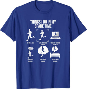 Things I Do In My Spare Time, Male Runner T-Shirt - T-Shirt | Royal