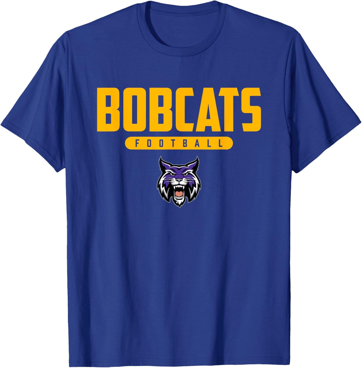 Hallsville Bobcats Logo Football HS T-Shirt - T-Shirt | Royal