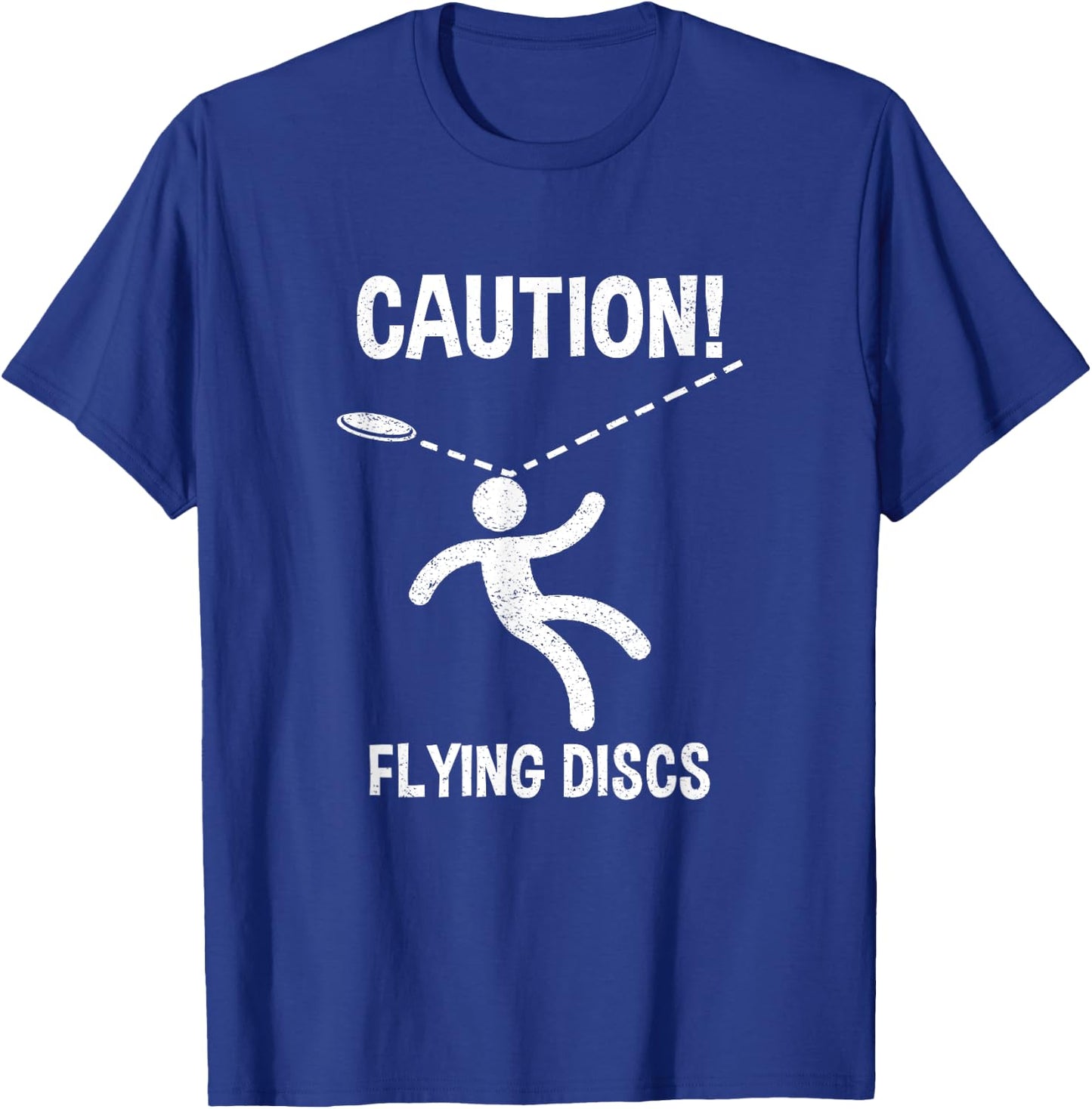 Caution! Flying Discs - Women & Girls Disc Golf Frolf T-Shirt - T-Shirt | Royal