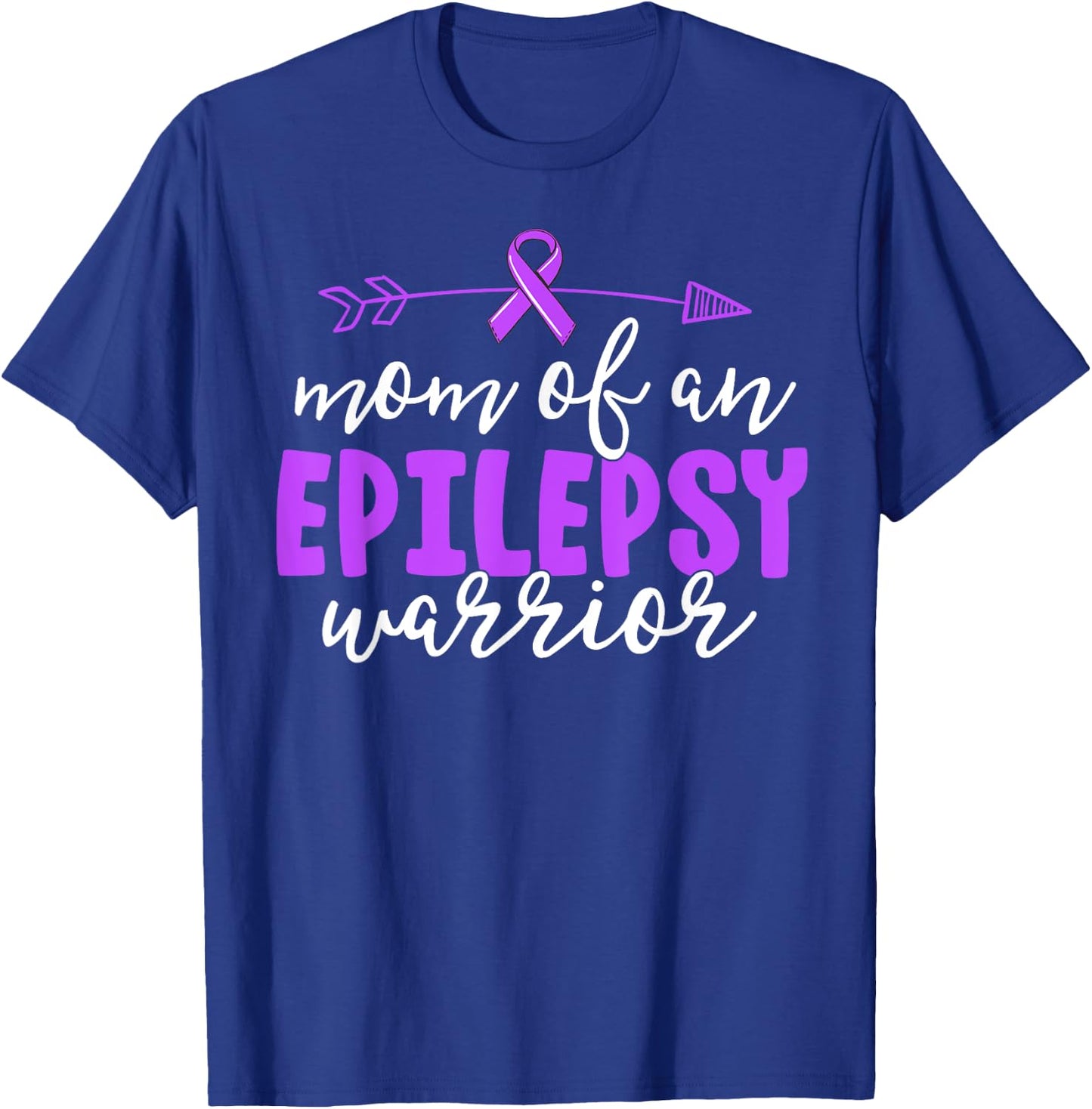 Epilepsy Mom Shirt Purple Ribbon Awareness Mother Shirt T-Shirt - T-Shirt | Royal