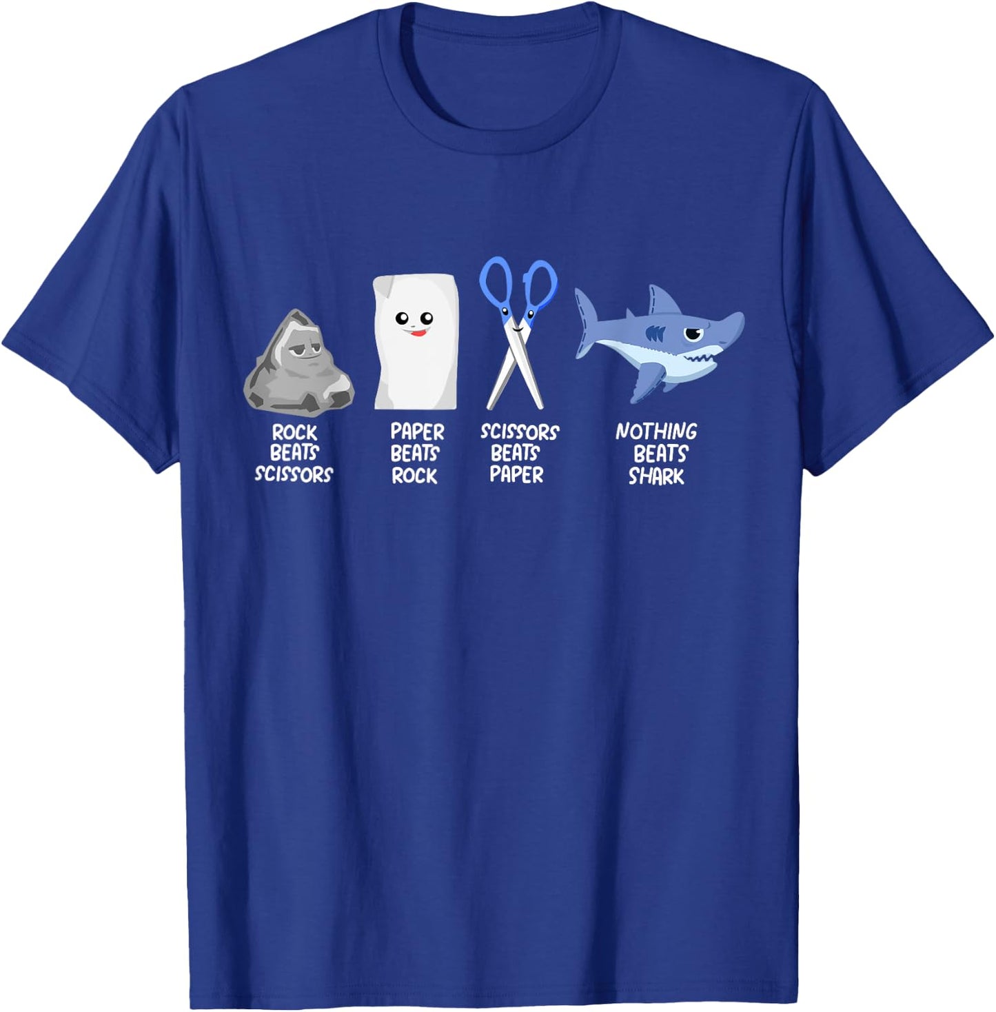 Kids Rock Paper Scissors Shark Clothes Outfit Gift Sharks T-Shirt - T-Shirt | Royal