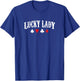 Lucky Lady Card Player Gift T-Shirt - T-Shirt | Royal