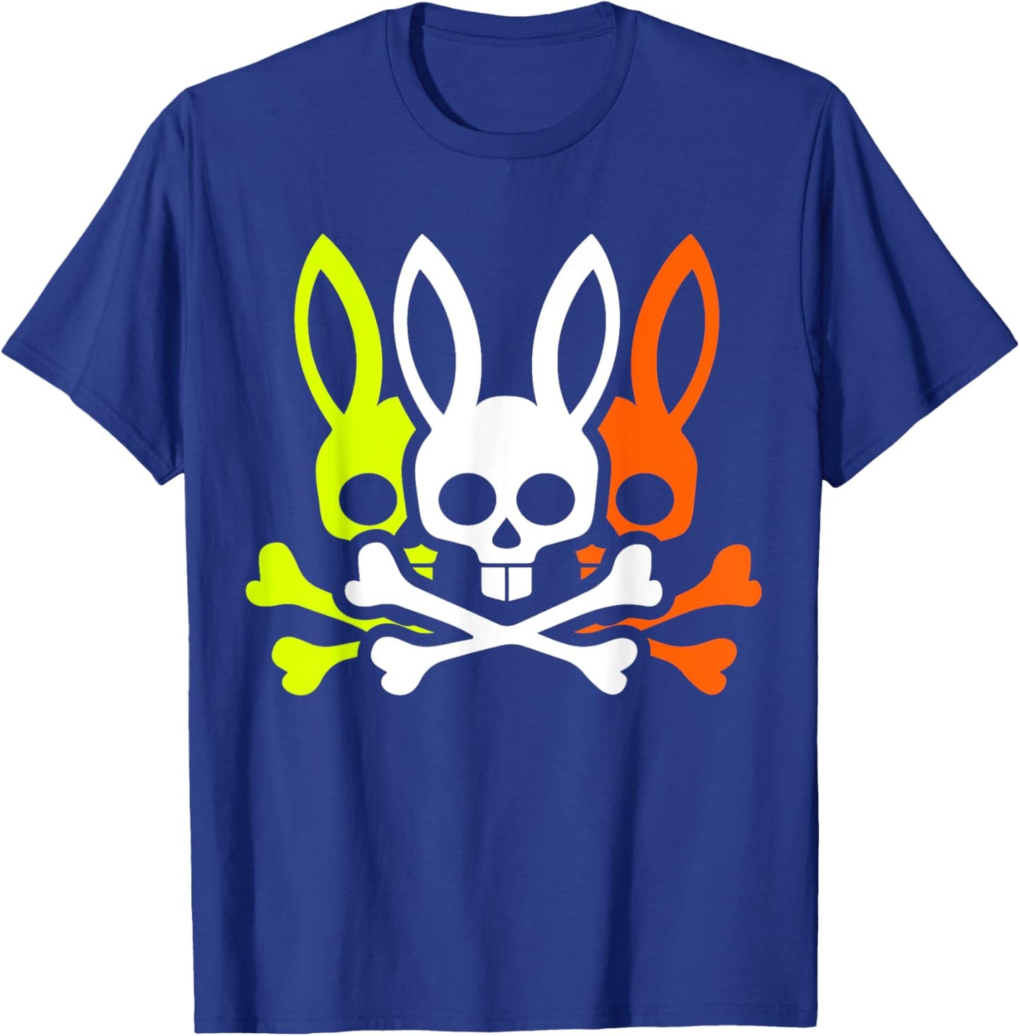 Scary Skull And Crossbones Bad Rabbit Horror Bunny Halloween T-Shirt - T-Shirt | Royal