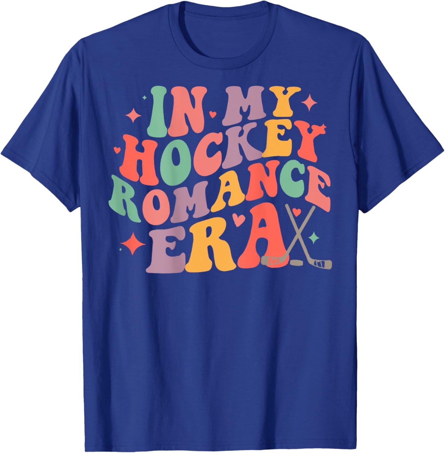 In My Hockey Romance Era, Hockey Romance Book Club (On Back) T-Shirt - T-Shirt | Royal