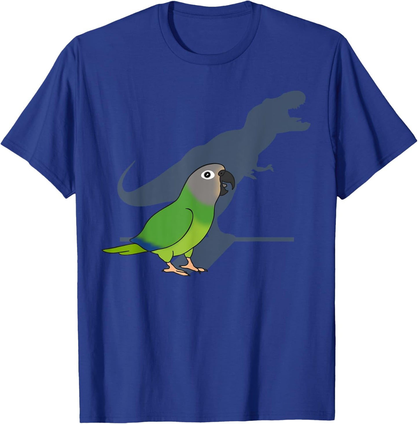 Funny Dusky headed Conure T-rex, Dinosaur Parrot Pet Bird T-Shirt - T-Shirt | Royal