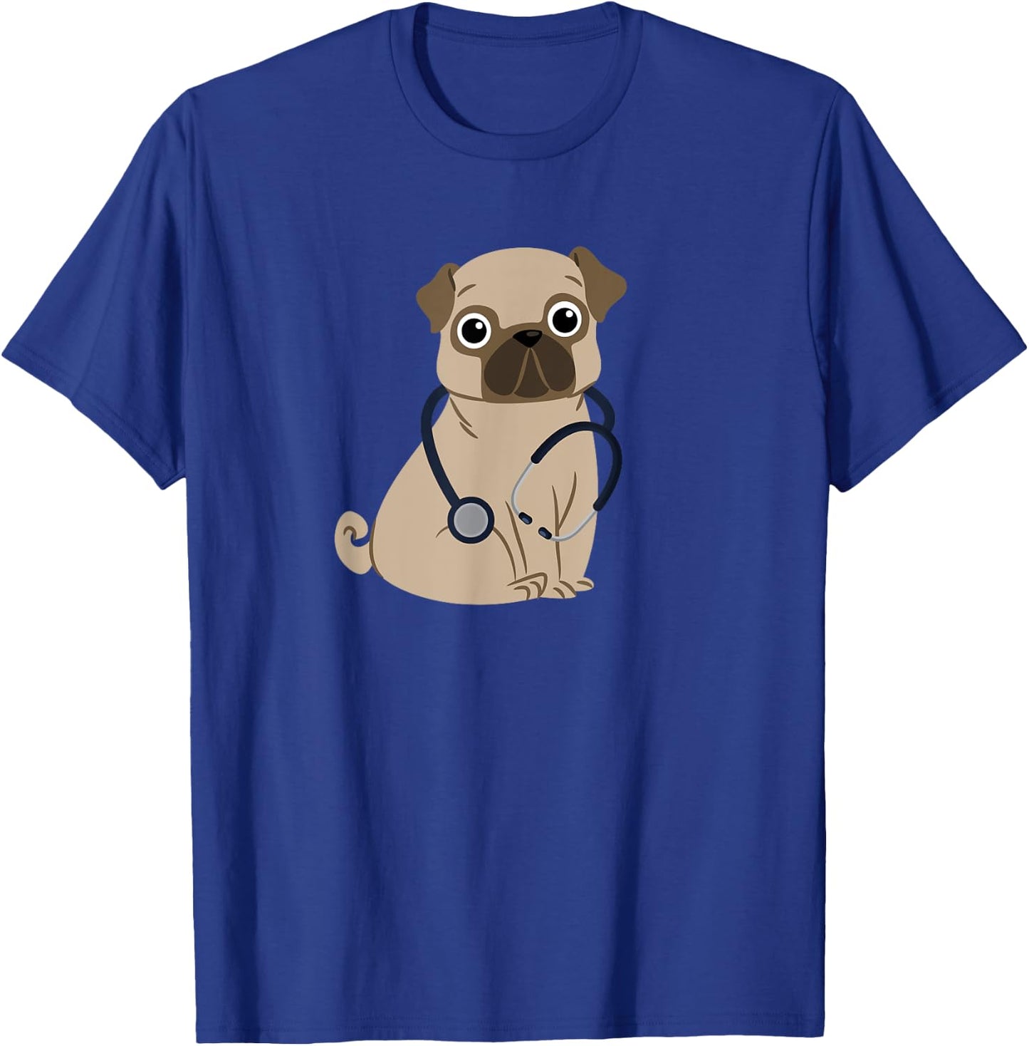 Funny Cute Pug Doctor Pug Nurse Men Women Love Adorable Pugs T-Shirt - T-Shirt | Royal