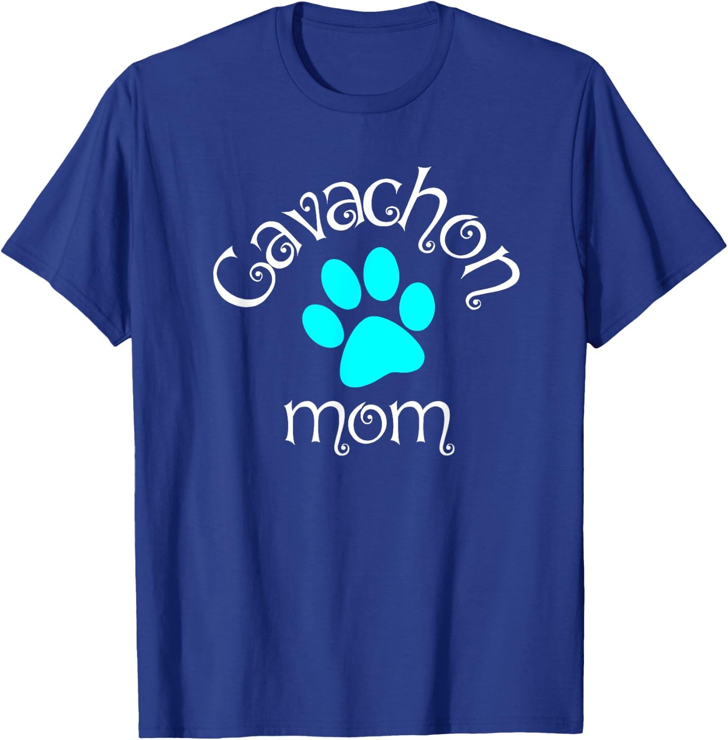 Cavachon Mom Blue Dog Paw Gift Women Girls Kids T-Shirt - T-Shirt | Royal