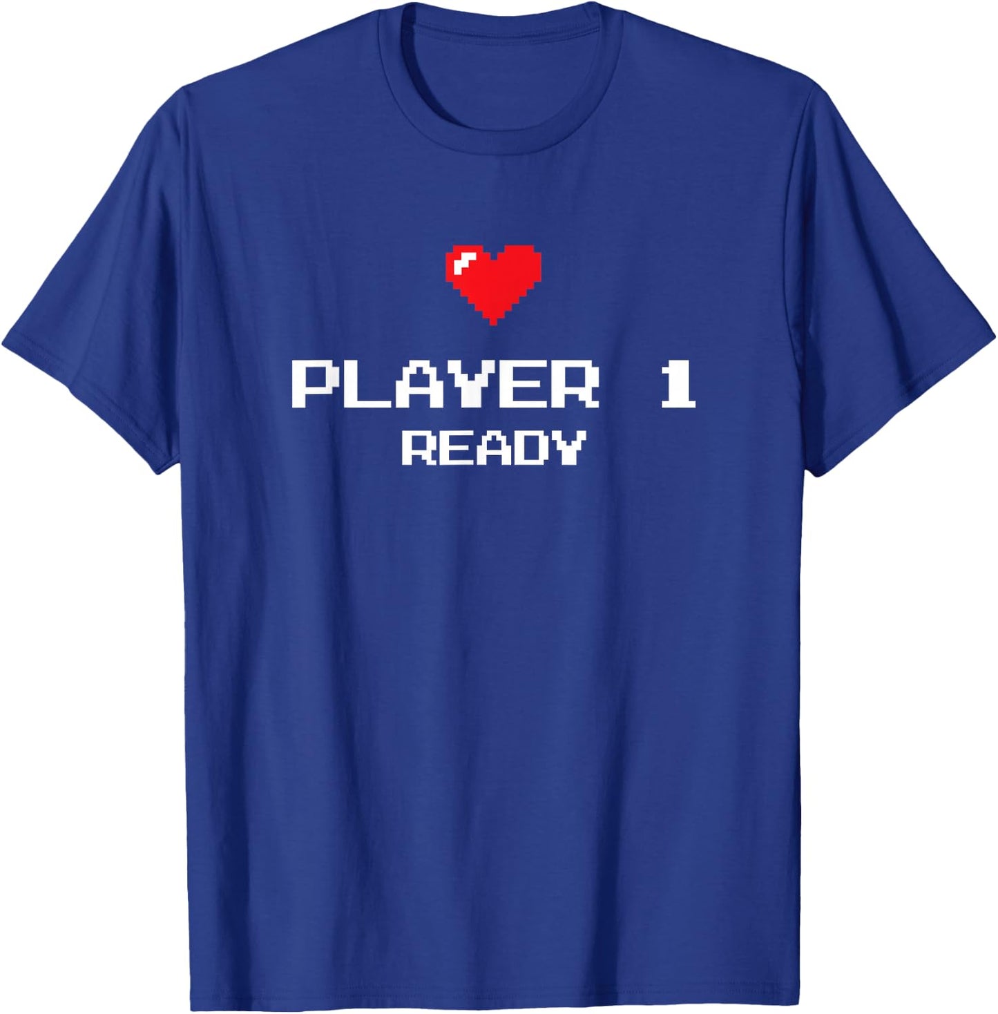 Player 1 Ready - Retro Gaming - New Dad Baby Announcement T-Shirt - T-Shirt | Royal