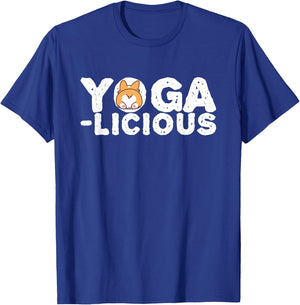 Yogalicious - Fun Cute Yoga Meditation Stretching T-Shirt - T-Shirt | Royal