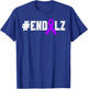 End Alz Purple Ribbon Alzheimer's Awareness Month Warrior T-Shirt - T-Shirt | Royal