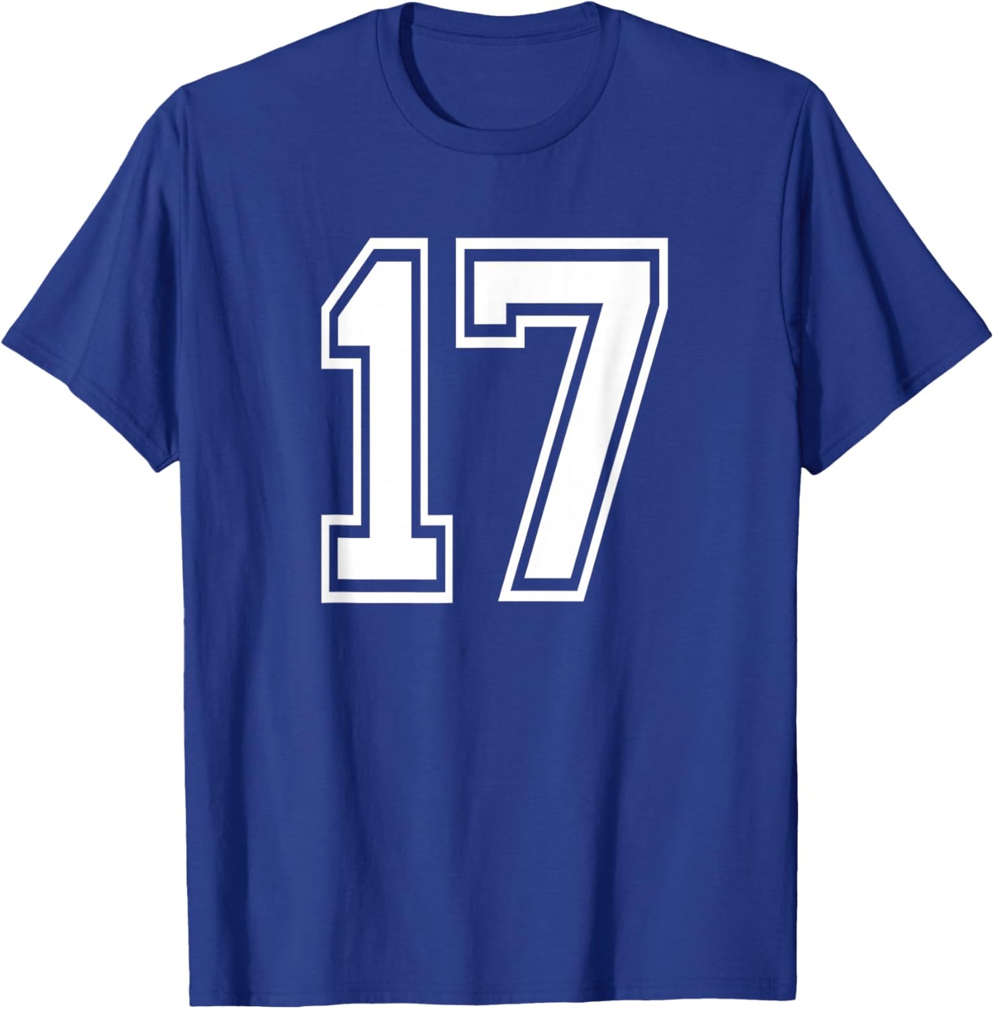 Number 17 Birthday Gift Sports Player Team Numbered Jersey T-Shirt - T-Shirt | Royal