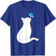 Cute White Kitty Butterfly Kitten Cat Lover Women Kids T-Shirt - T-Shirt | Royal