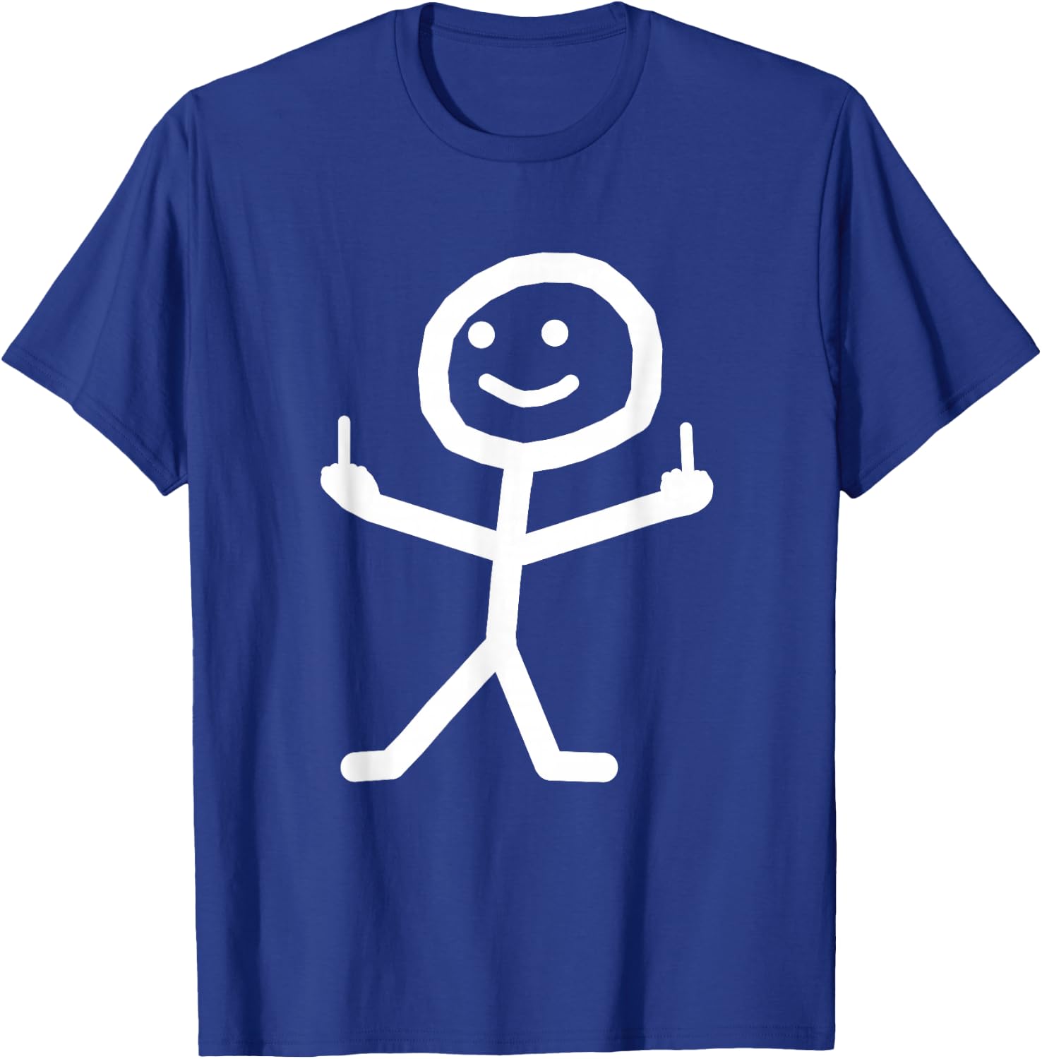Funny Stick with Middle Finger Above Gift T-Shirt - T-Shirt | Royal
