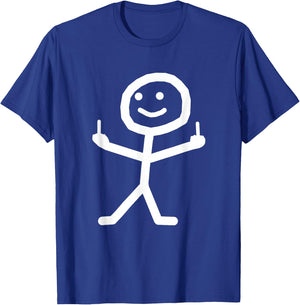 Funny Stick with Middle Finger Above Gift T-Shirt - T-Shirt | Royal