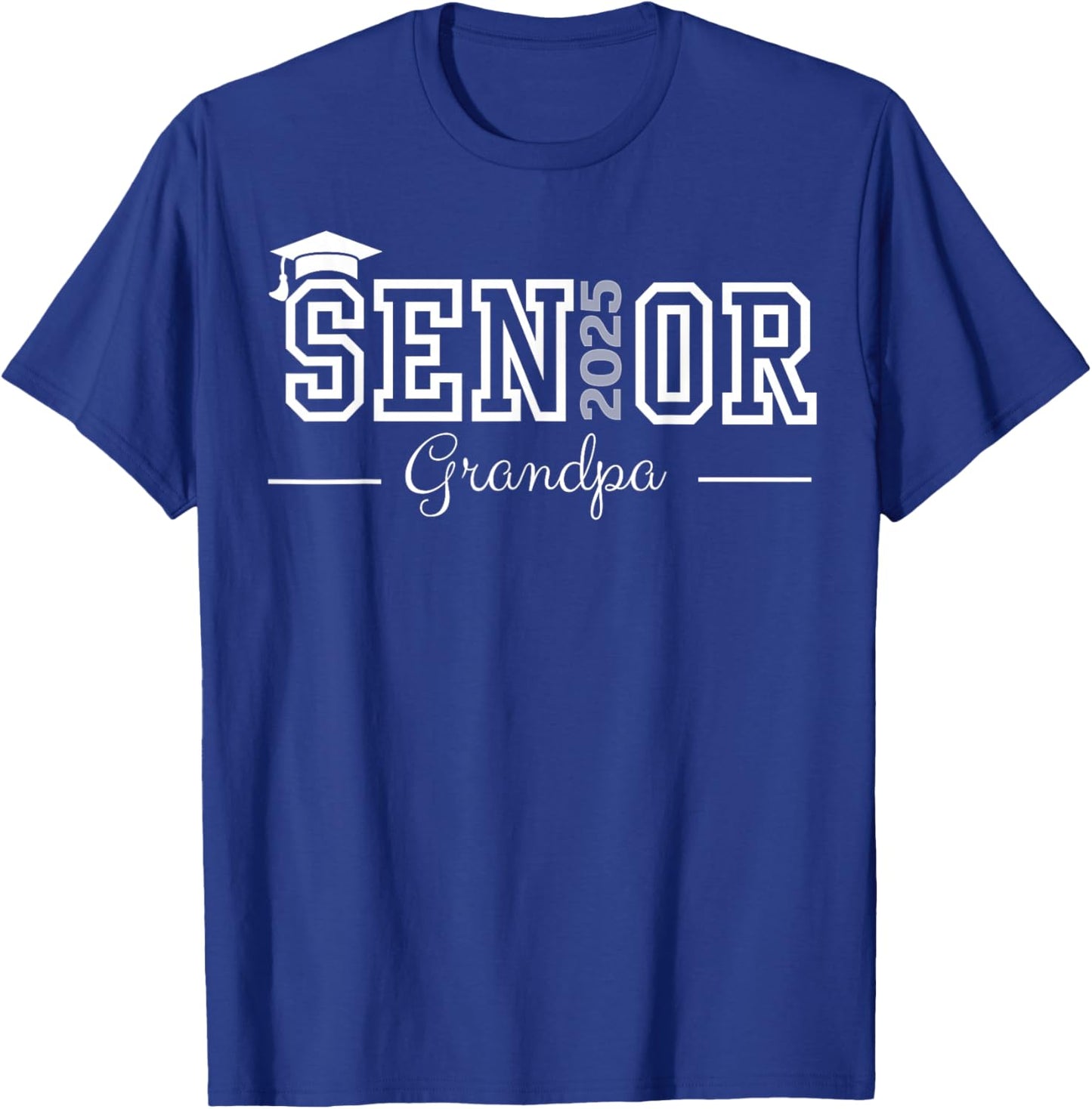Graduate Proud Grandpa Senior of 2025 Class T-Shirt - T-Shirt | Royal
