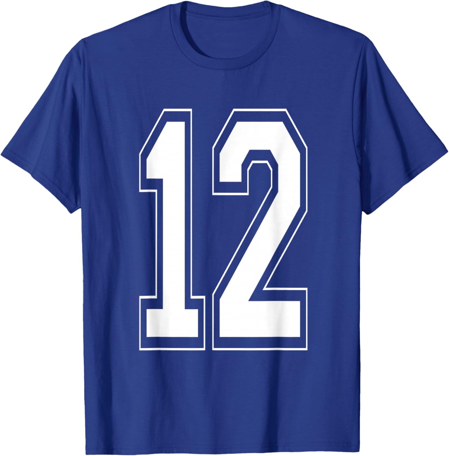 Number 12 Baseball Football Soccer Numbered Jersey T-Shirt - T-Shirt | Royal