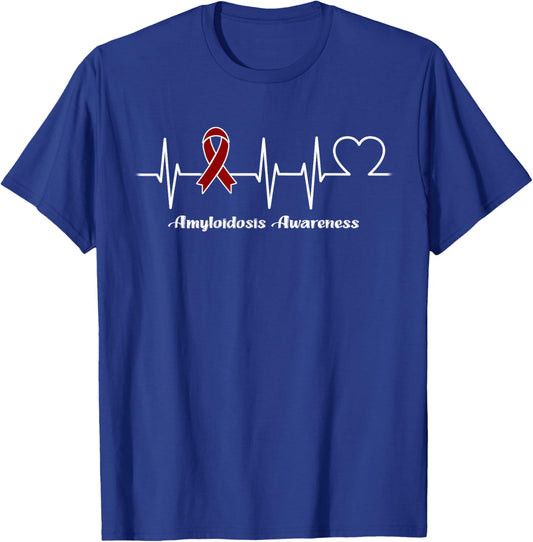 Heartbeat Amyloidosis Warrior T-Shirt - T-Shirt | Royal