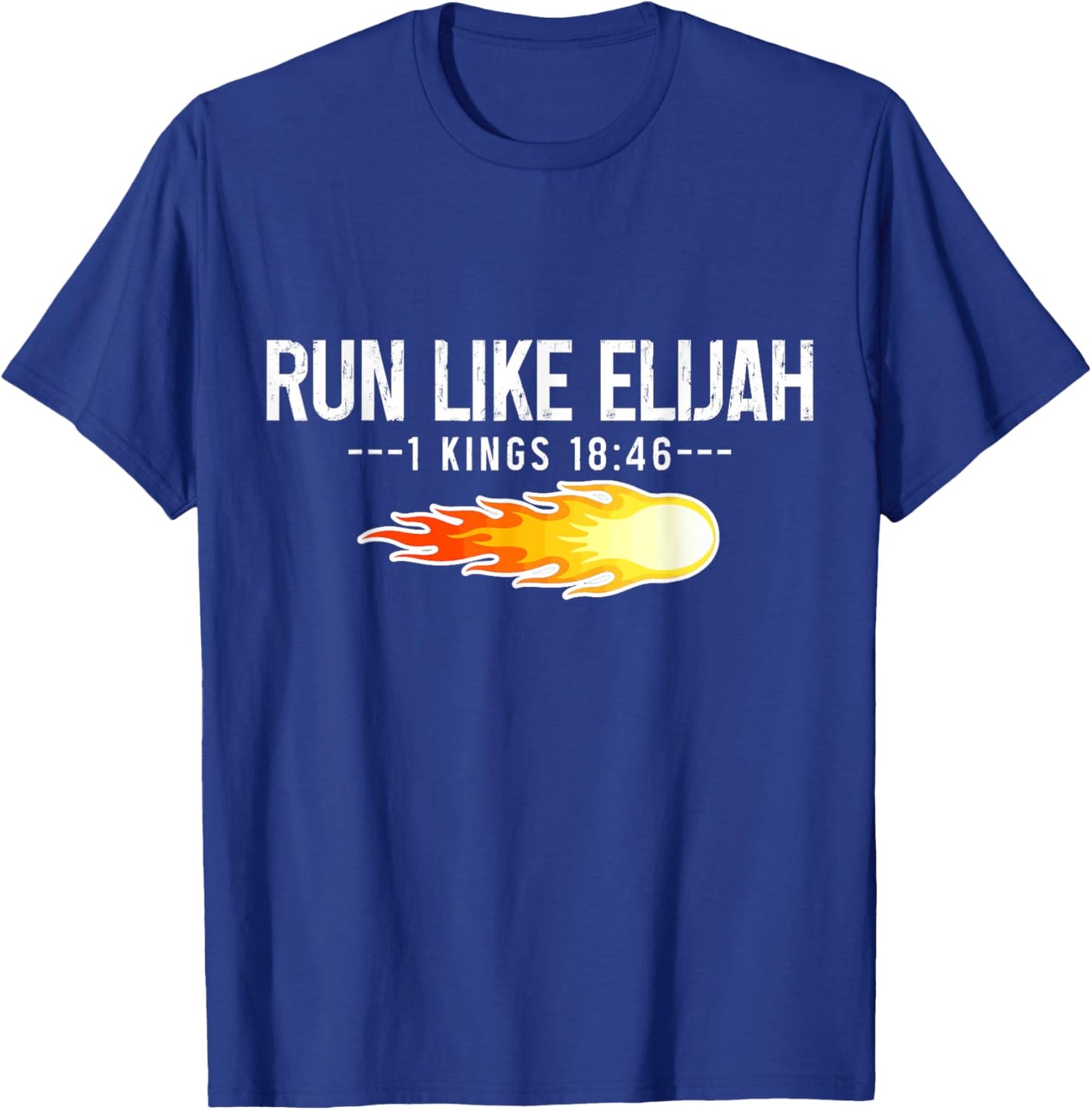 Run Like Elijah Christian Runner Marathon Running Bible T-Shirt - T-Shirt | Royal