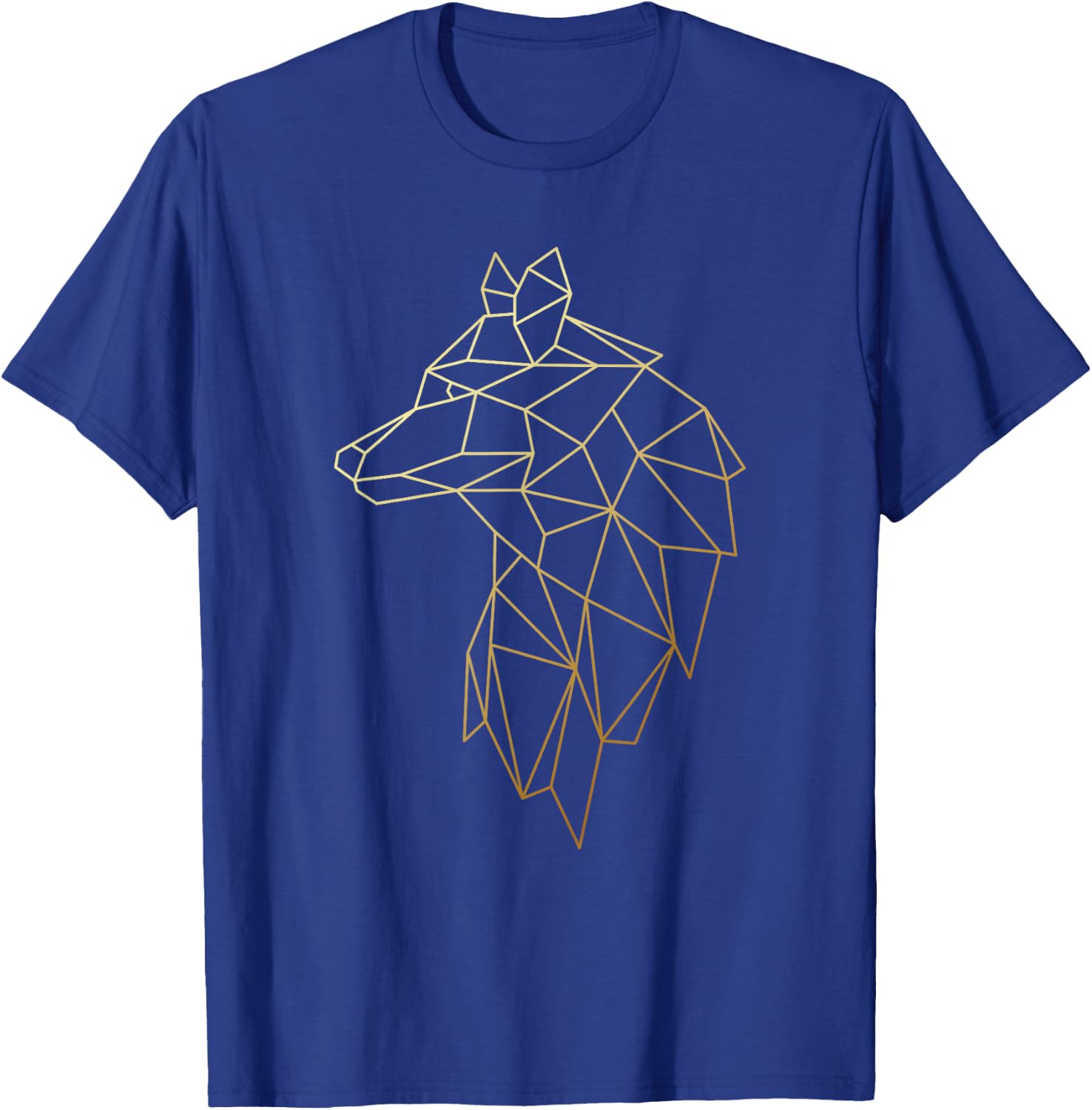 Cool Wolf Polygon Geometric Wolf Abstract Art T-Shirt - T-Shirt | Royal