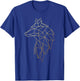 Cool Wolf Polygon Geometric Wolf Abstract Art T-Shirt - T-Shirt | Royal