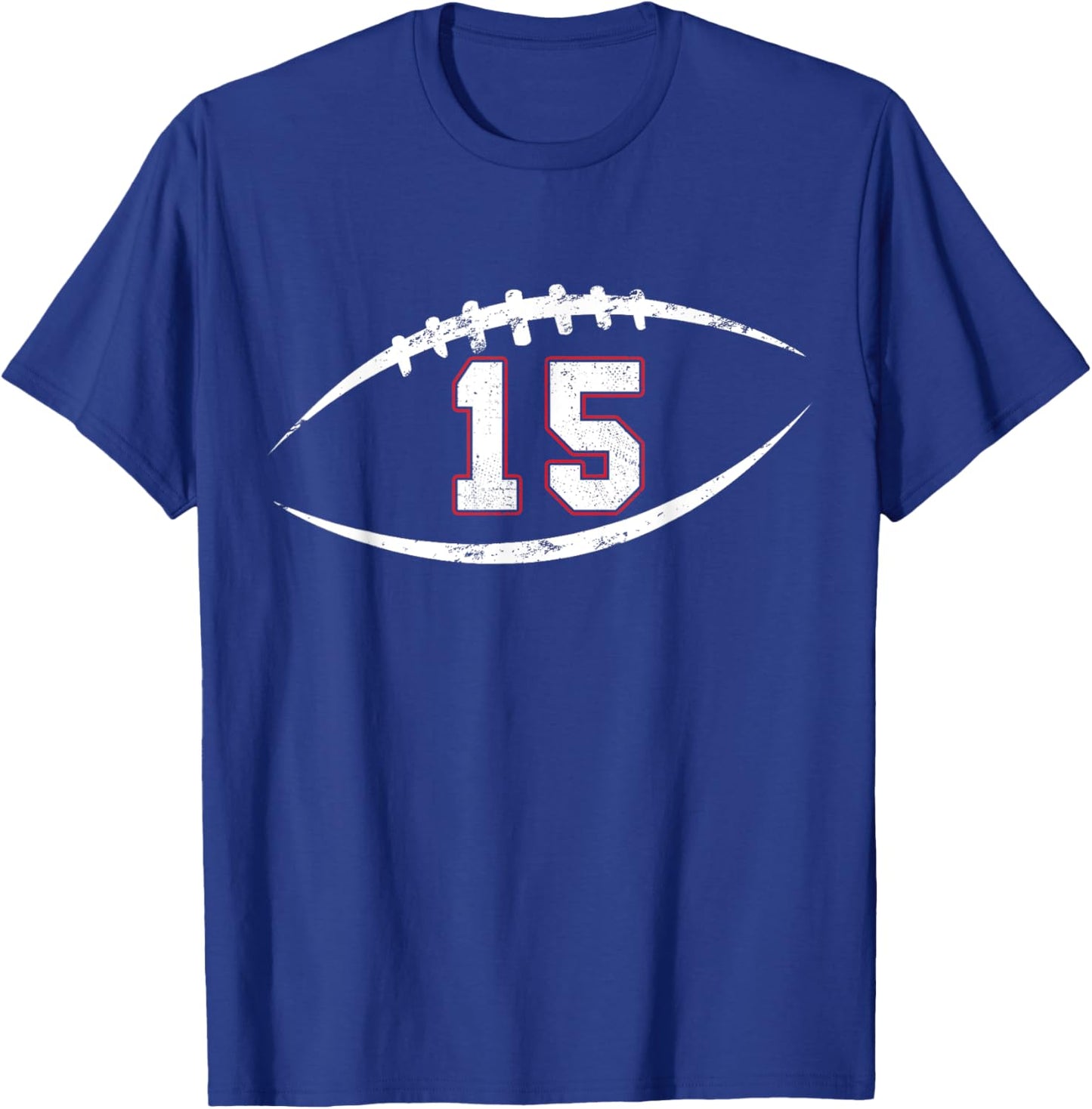 15 Number Vintage Football Player 15 Lucky Number Birthday T-Shirt - T-Shirt | Royal