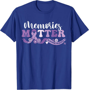 Alzheimer's Awareness Memories Matter We Wear Purple End ALZ T-Shirt - T-Shirt | Royal