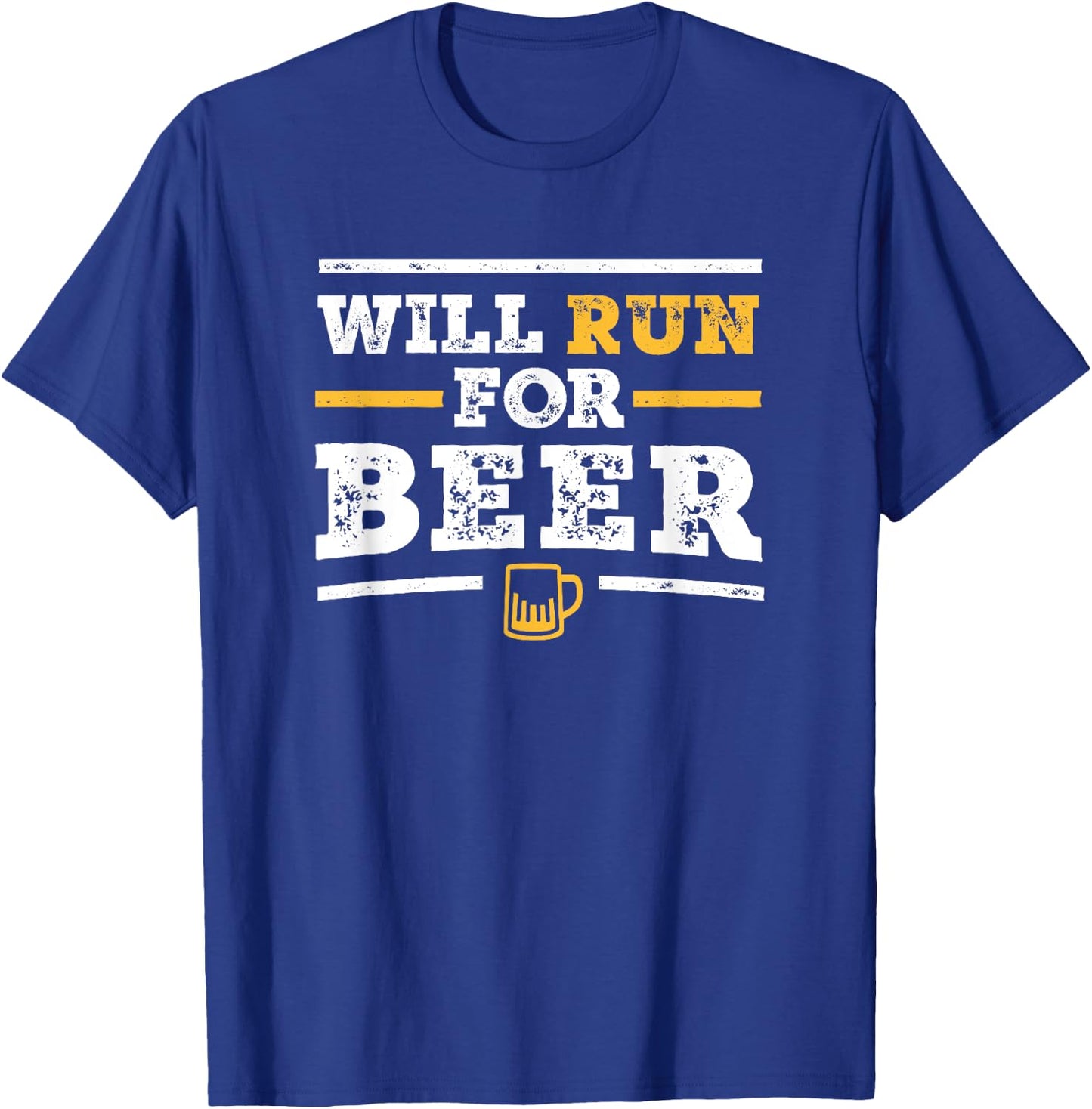 Will Run For Beer Shirt Funny Runner Beer Lover T-Shirt - T-Shirt | Royal