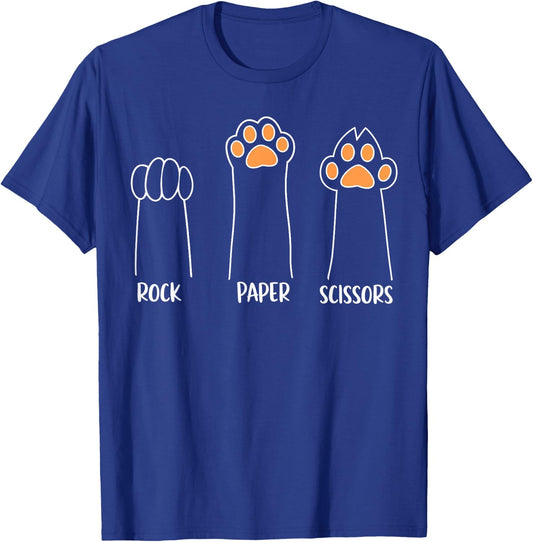 Cat Paw Hand Game Funny Black Small T-Shirt - T-Shirt | Royal