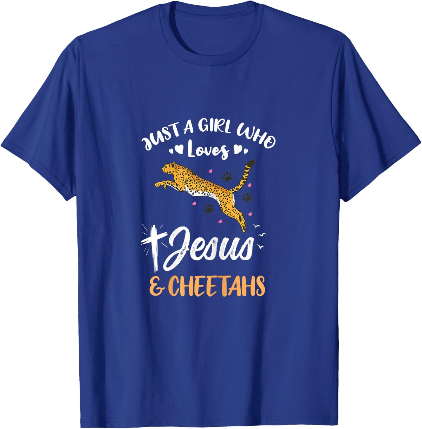 Just A Girl Who Loves Jesus And Cheetahs T-Shirt - T-Shirt | Royal