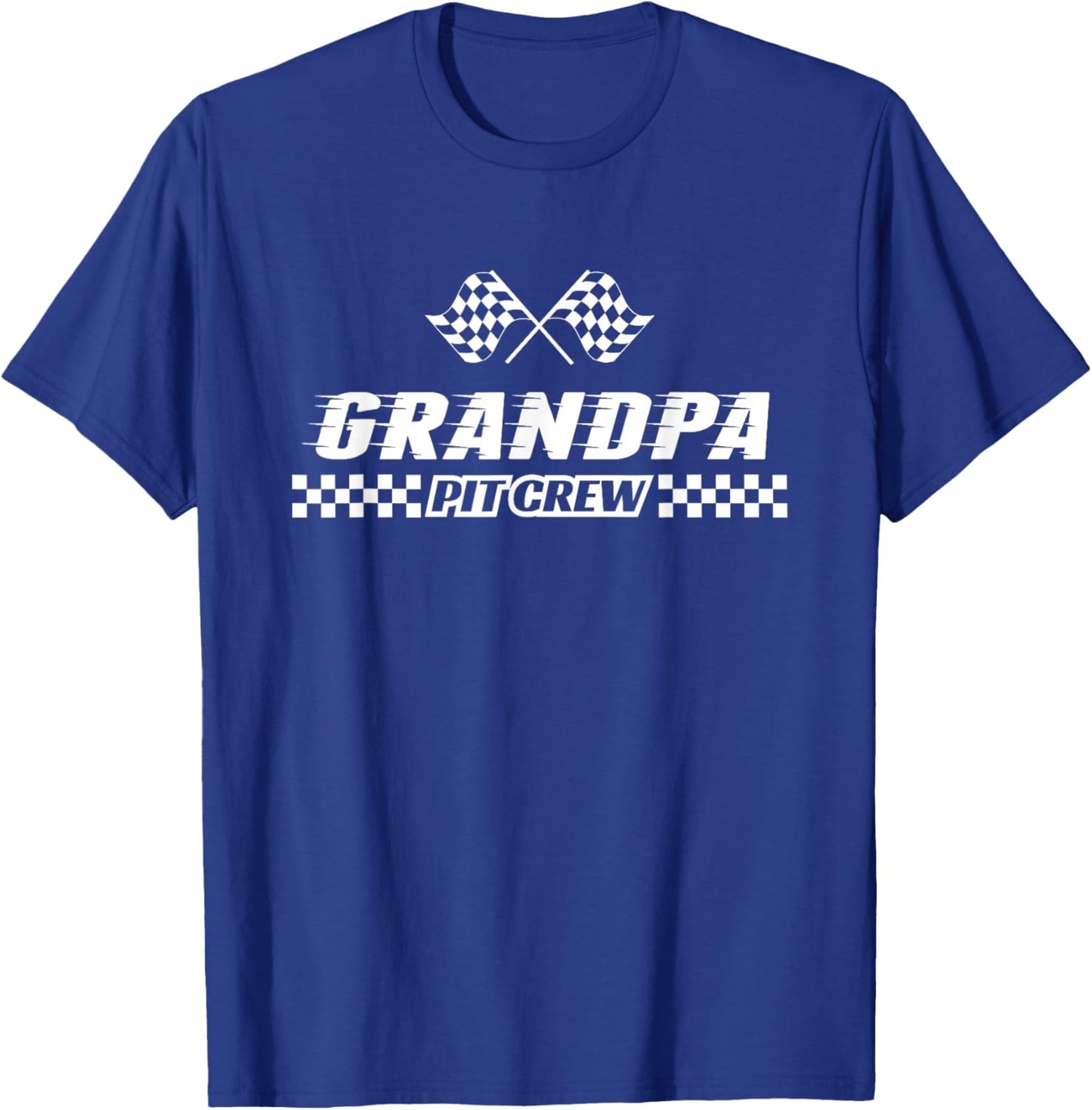 Pit Crew Grandpa Birthday Costume For Race Car Parties T-Shirt - T-Shirt | Royal