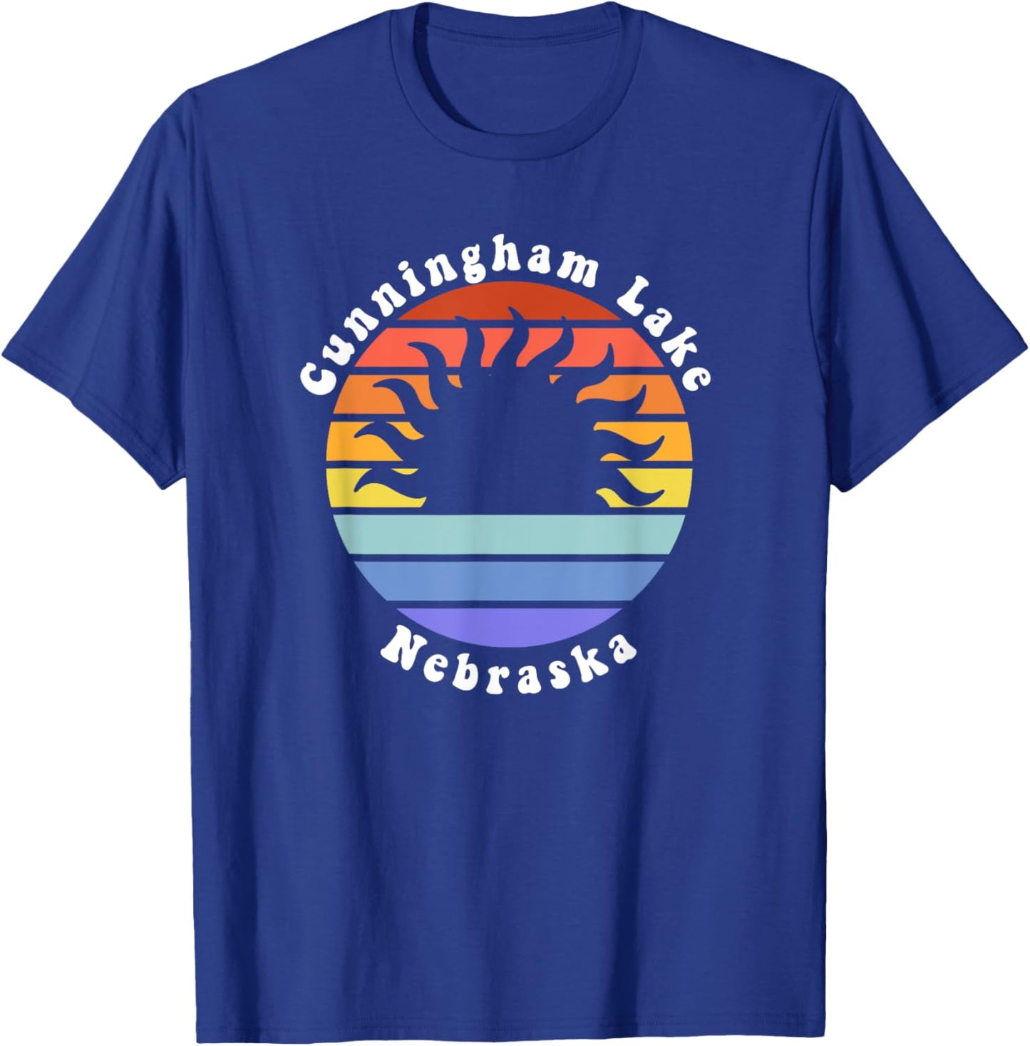 Cunningham Lake Nebraska Sunrise Family Vacation Souvenir T-Shirt - T-Shirt | Royal
