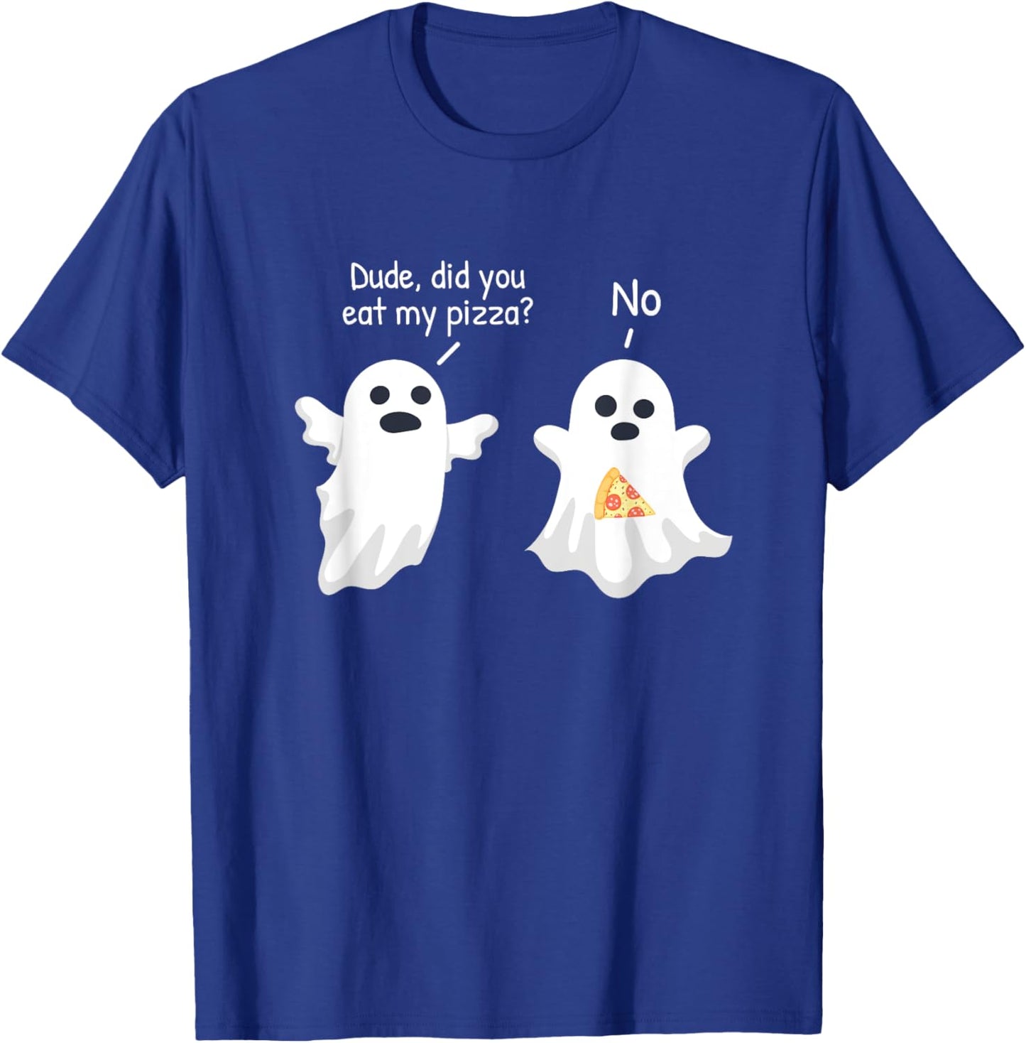 Halloween Shirts, Ghost Pizza T-Shirt - T-Shirt | Royal