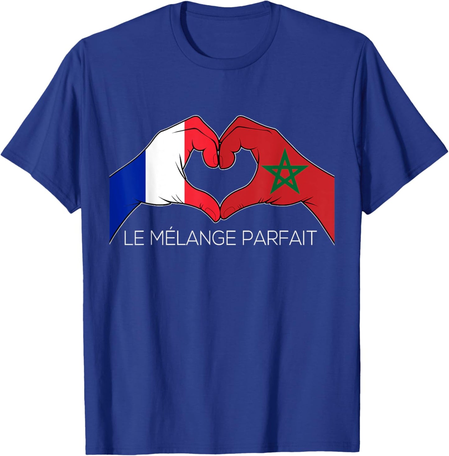 France and Morocco French Moroccan Le Mélange Parfait Coeur T-Shirt - T-Shirt | Royal