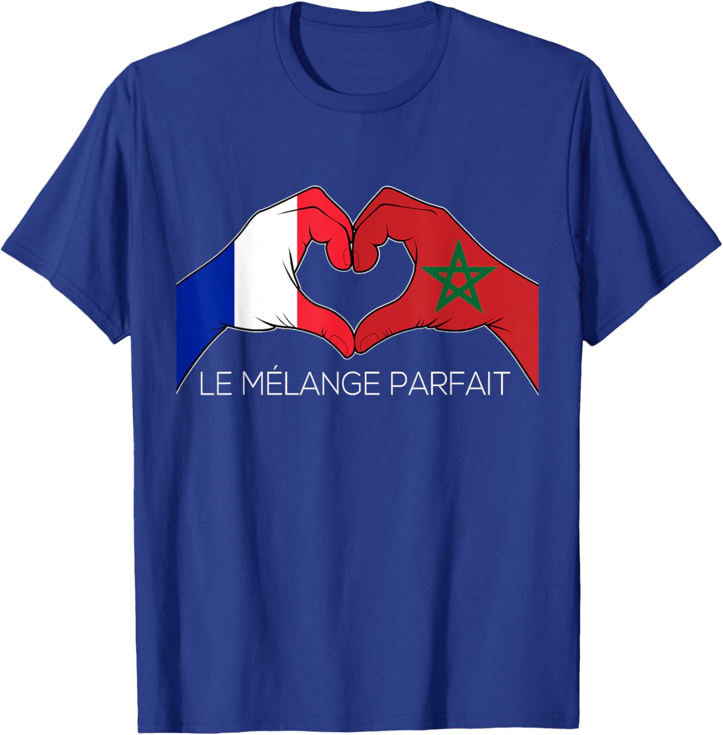 France and Morocco French Moroccan Le Mélange Parfait Coeur T-Shirt - T-Shirt | Royal