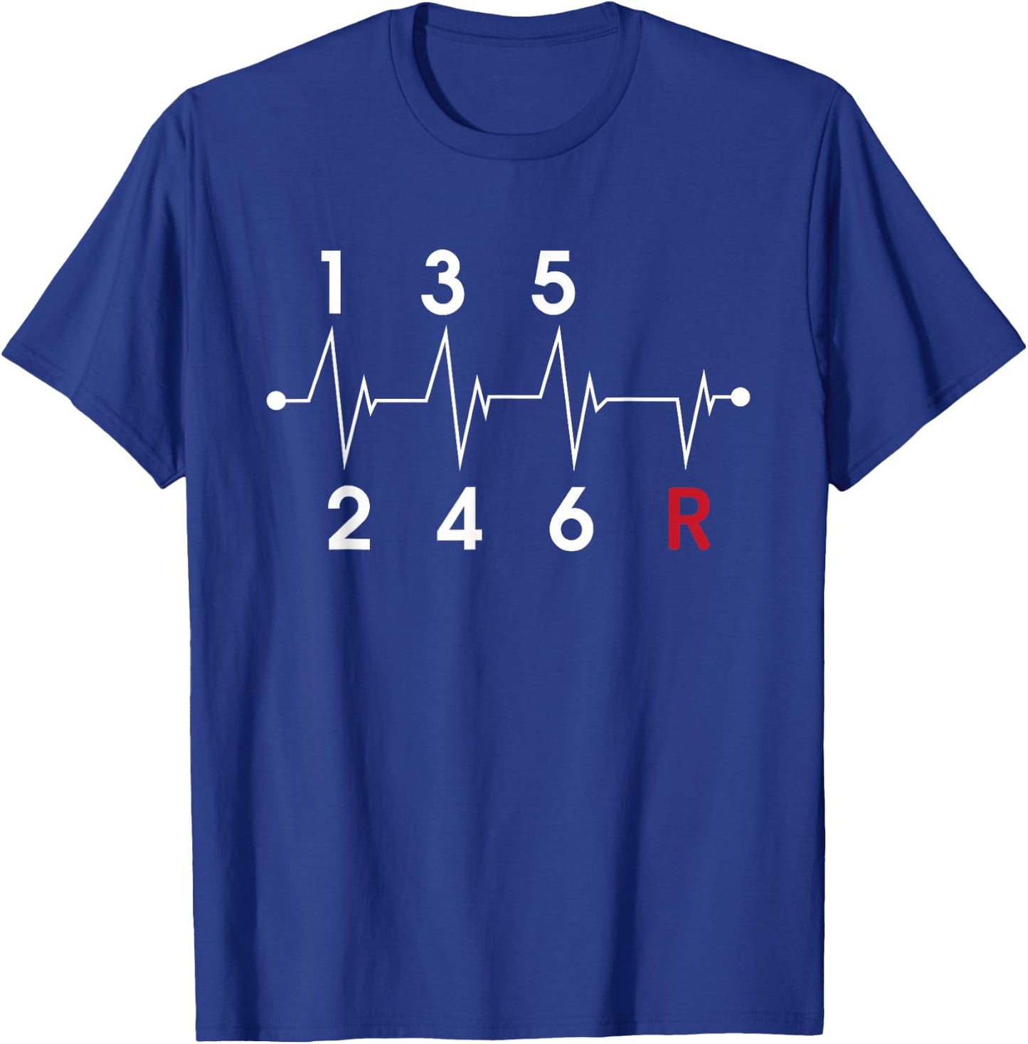 6 Speeds Gear Shift Manual Transmission Funny Car Race Gift T-Shirt - T-Shirt | Royal