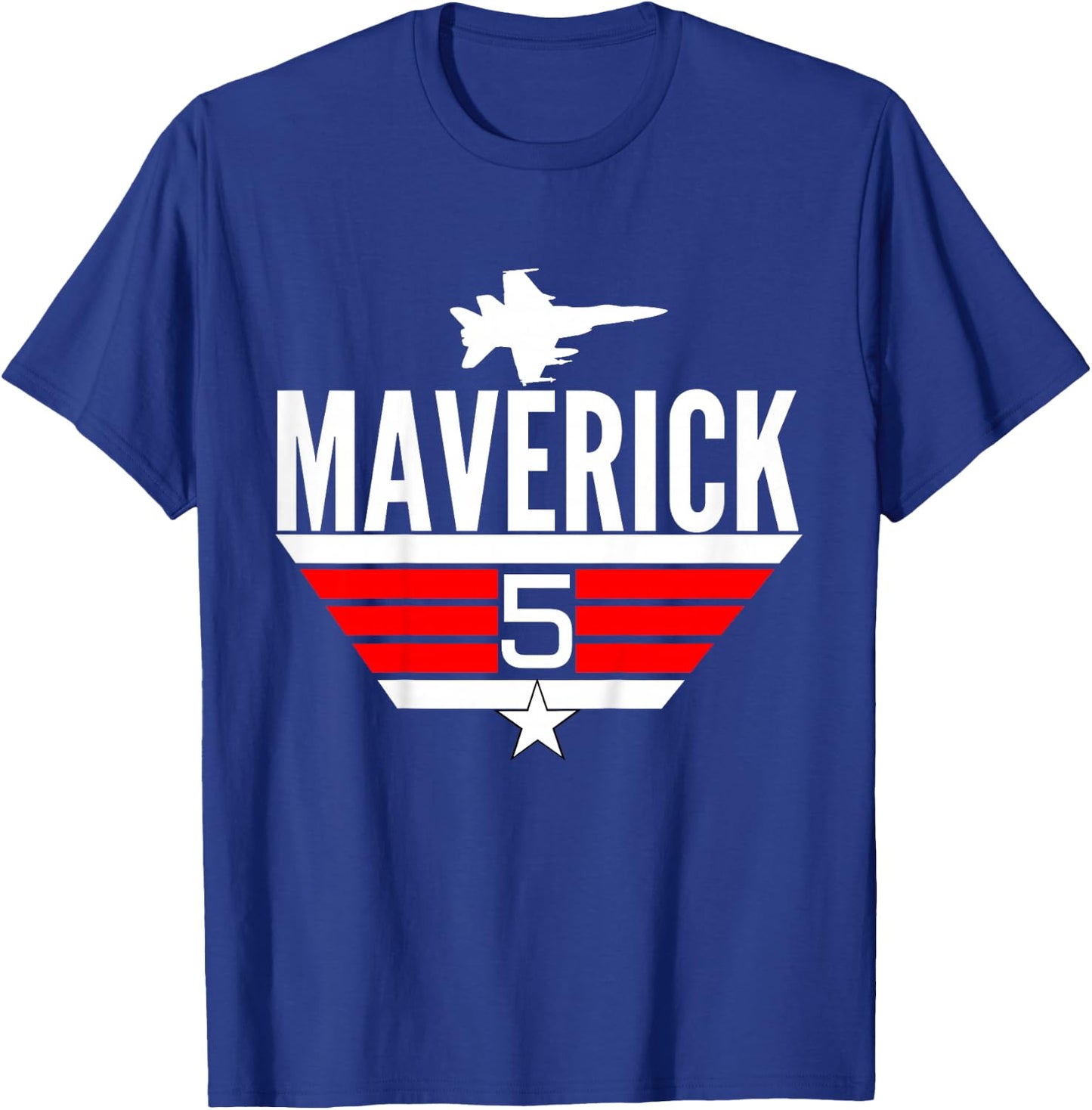 5 Year Old Top Maverick Jet Birthday Party Theme Shirt T-Shirt - T-Shirt | Royal