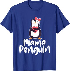 Mama Penguin - Penguin Lover Bird Watcher Aquatic Bird T-Shirt - T-Shirt | Royal