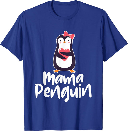 Mama Penguin - Penguin Lover Bird Watcher Aquatic Bird T-Shirt - T-Shirt | Royal