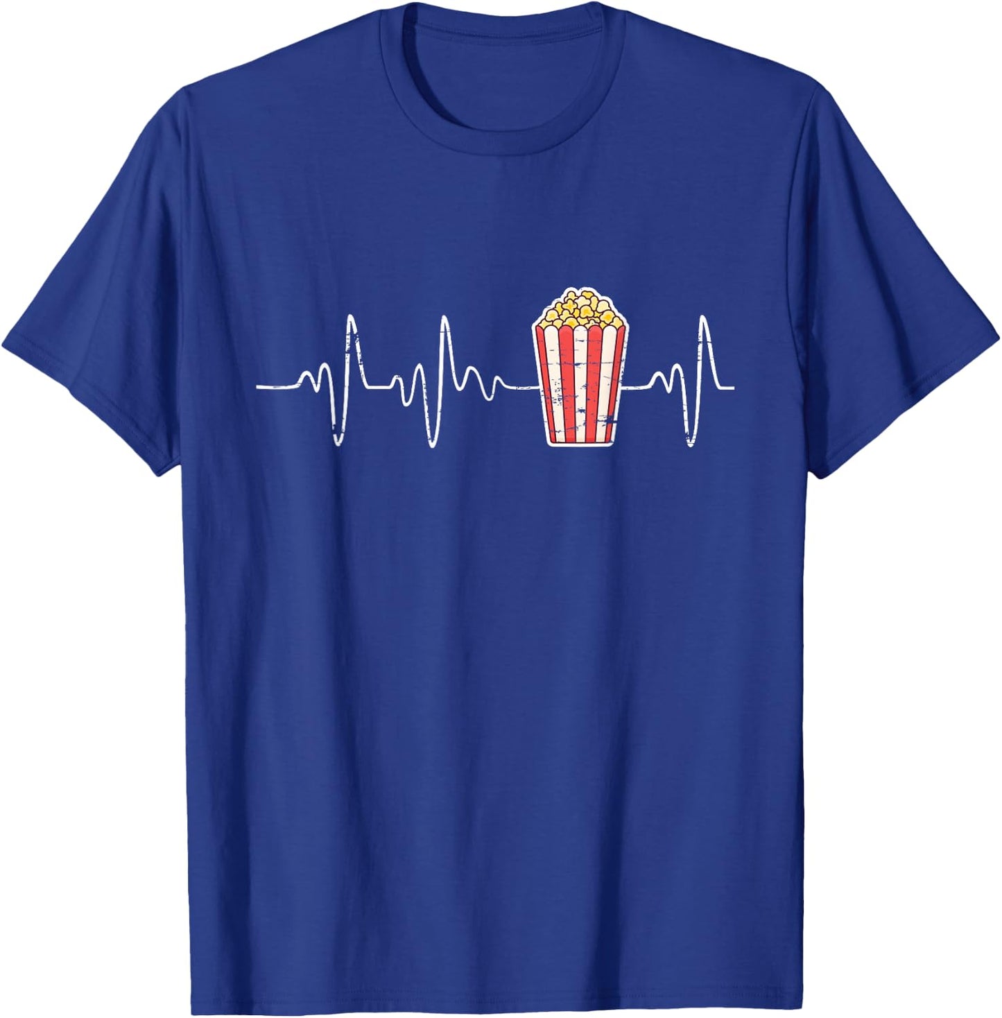 Movie Snack Popcorn Lover Heartbeat Gift Popcorn T-Shirt - T-Shirt | Royal