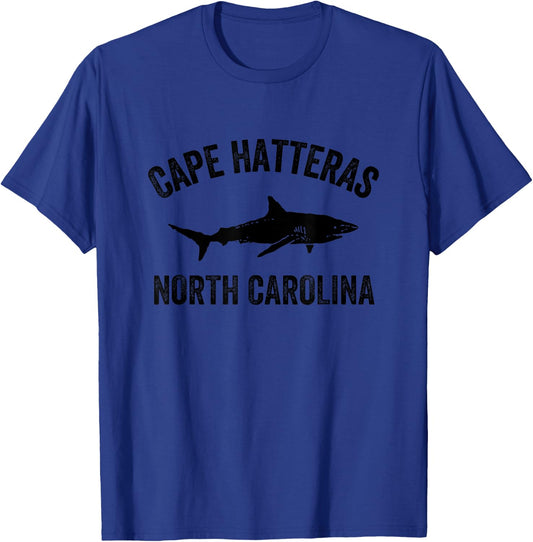 Cape Hatteras Gift | Cape Hatteras North Carolina Shark T-Shirt - T-Shirt | Royal