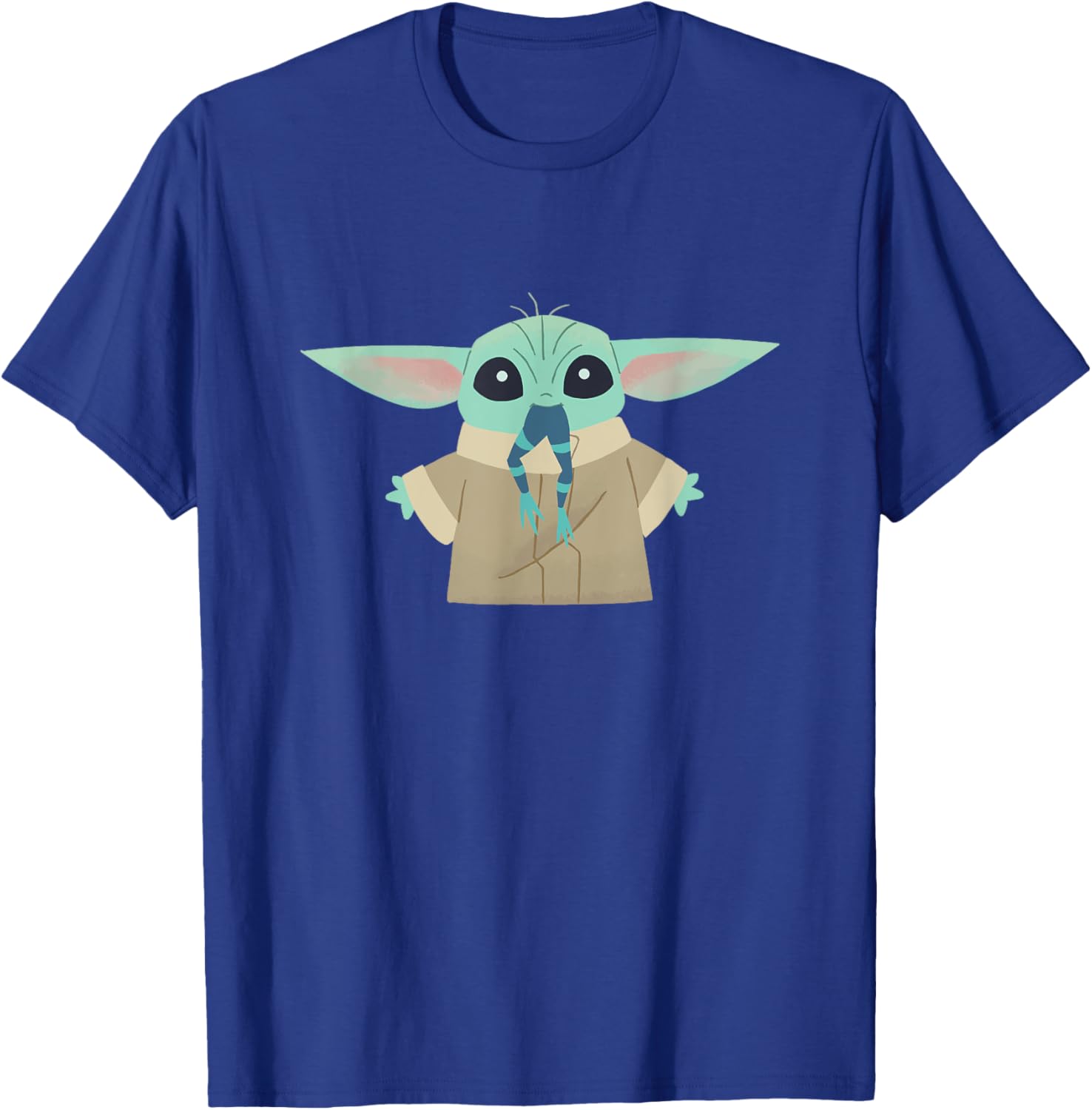 Star Wars The Mandalorian Grogu Eating Frog Cartoon T-Shirt - T-Shirt | Royal