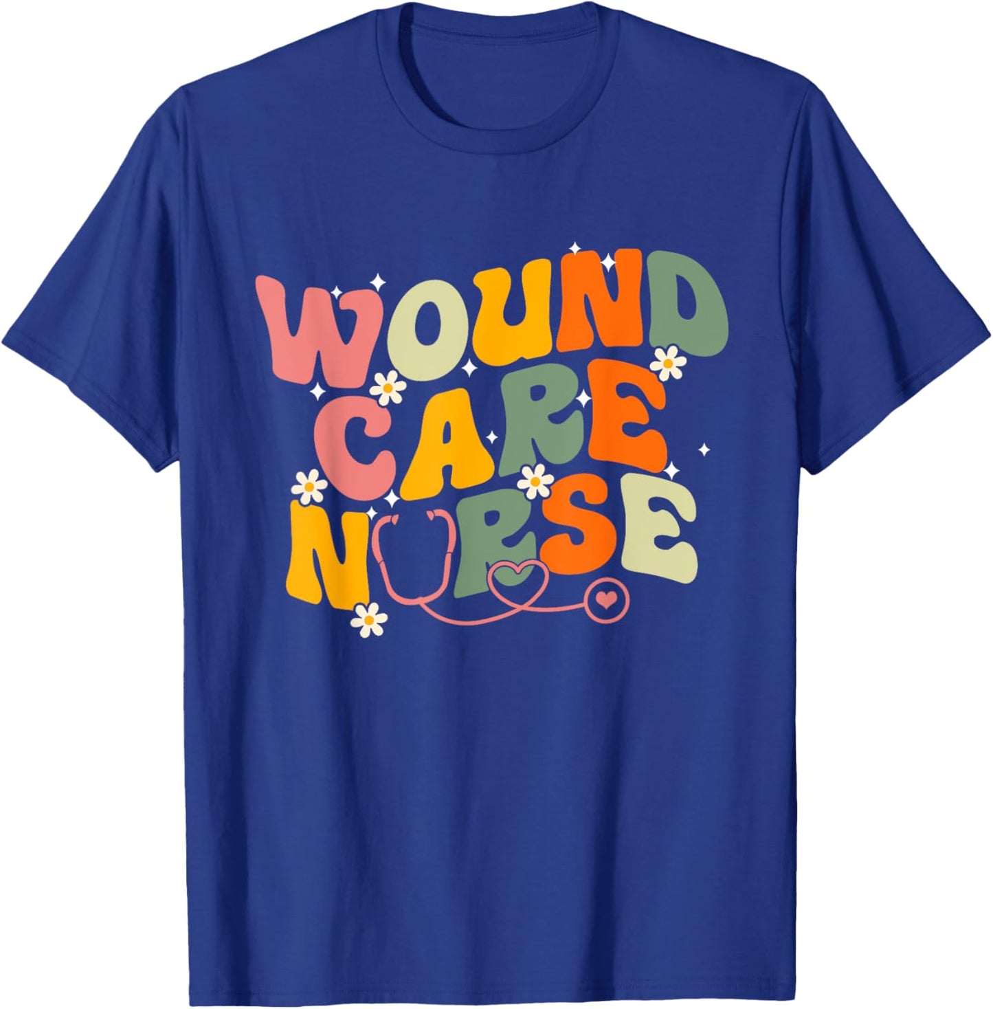 Groovy Wound Care Nurse RN Wound Nursing - Adults, Black, Small, Short Sleeve, , Classic Fit, Modern, Letter Print, Pull On, 1 Count T-Shirt - T-Shirt | Royal