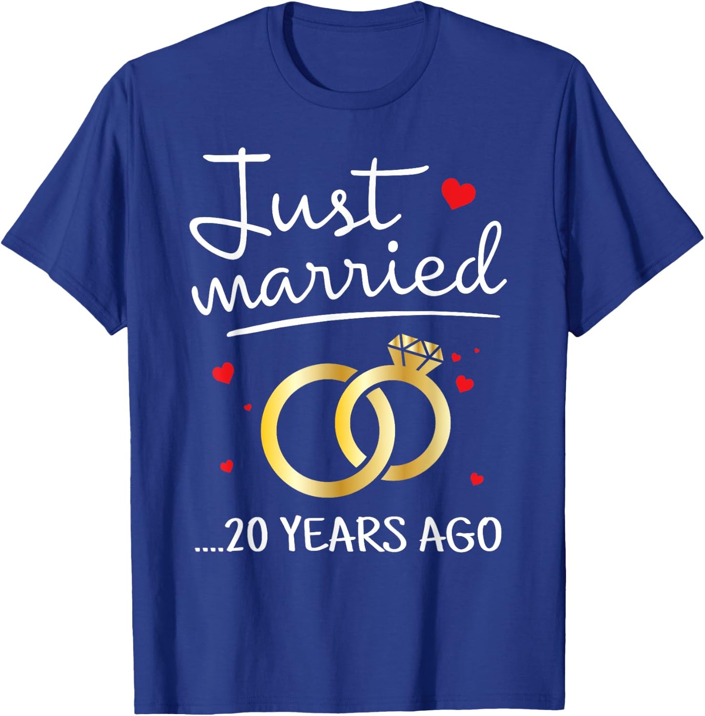 Just Married 20 Years Ago Funny Couple 20th Anniversary Gift T-Shirt - T-Shirt | Royal