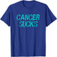 Cancer Sucks - Teal Ovarian Cancer Ribbon Letters T-Shirt - T-Shirt | Royal